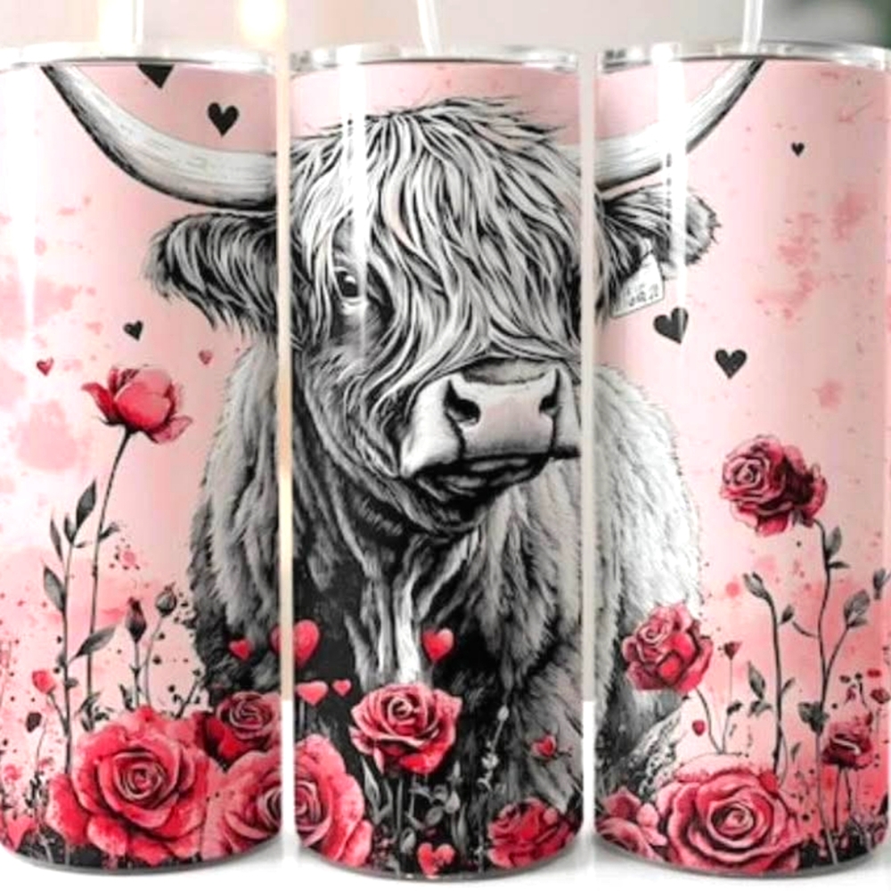 Custom Made Highland Cow Tumbler 20 Oz Stainless